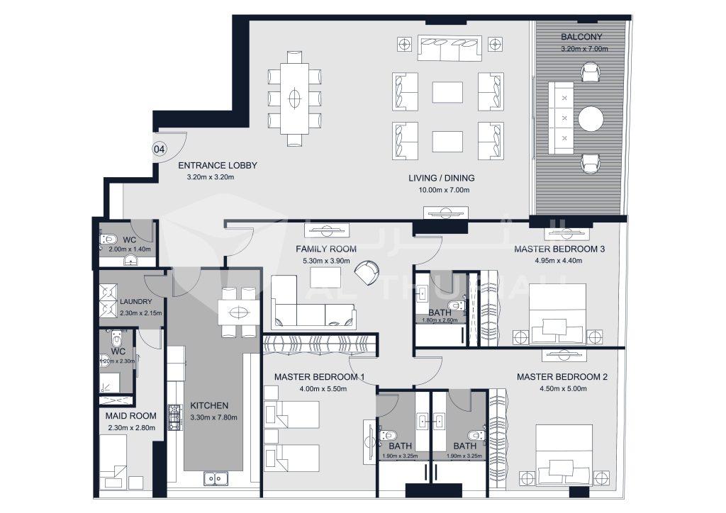 3 Bedroom Type 4 Floor Plan
